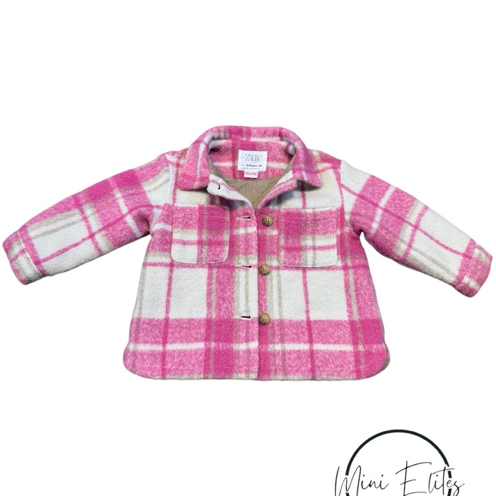 Zara Kids Plaid Pink Jacket